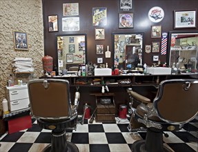 Old style barber shop downtown Sao Paulo