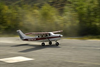 Small bush plane takes off for sightseeing flight