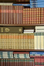 Bookshelf with old books