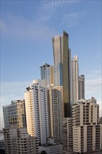 Skyscrapers with offices and residential buildings in the district of Marbella
