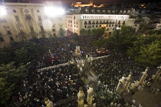 The Two encounter procession from the balcony of the Cathedral of Jaen