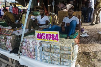 Money changer in the market of Hargeisa