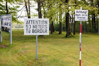 Warning signs at former German-German border