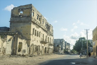 The streets of the destroyed houses of Mogadishu