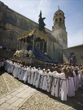 Penitents carrying image of the Virgin Mary