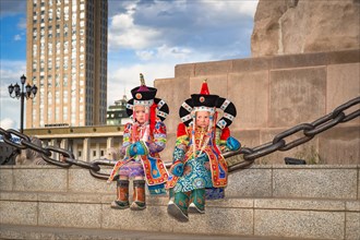 Girl in costume at Sukhbaatar Square