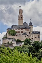 Castle Marksburg over Rhine Valley near Braubach