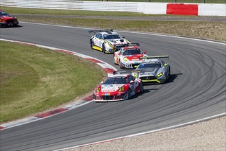 Porsche 911 GT3 R and Mercedes-AMG Gt3 driving on race track