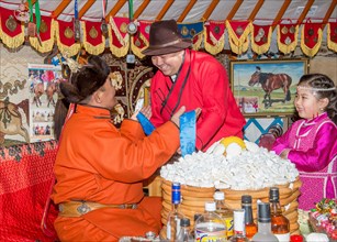 Family celebrates Mongolian New Year
