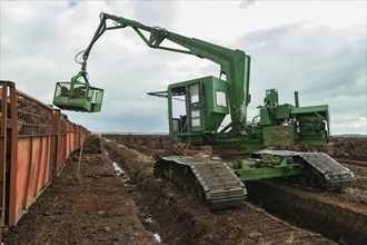 Piled up peat sods in the bog