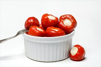 Cherry peppers in shell filled with cream cheese