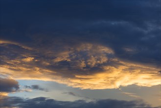 Rain clouds (Nimbostratus) in the evening sky
