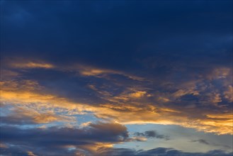 Rain clouds (Nimbostratus) in the evening sky