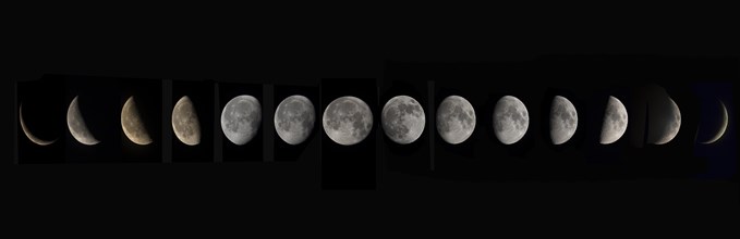 Compilation of the waxing and waning moon in August 2020