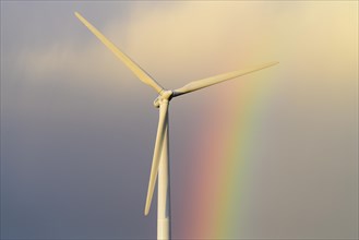 Wind turbine with rainbow