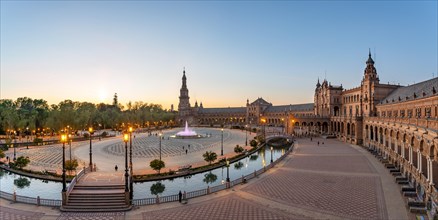 View over the Plaza de Espana at sunset