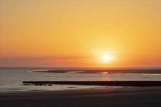 Sunset over the North Sea coast