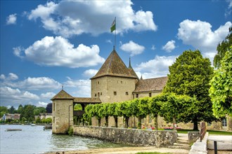Rolle castle situated on Geneva lake in Vaud Canton
