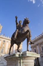 Bronze equestrian statue of Marcus Aurelius on Campidoglio square