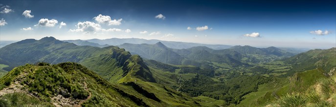 View from the summit of Puy Mary on Cantal mounts