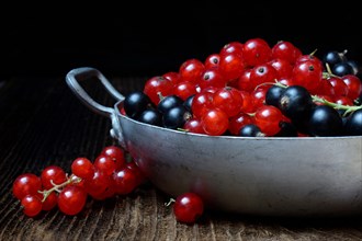 Red currants and black currants in shell