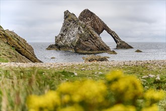 Rock Bowfiddle Rock in the bay of Moray Firth. Portknockie