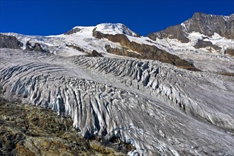 Crevasses in the Fee glacier