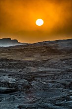 Sunrise over the lava field