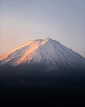 Mount Fuji close-up to sunrise