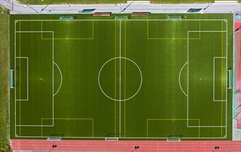 Football field with markings