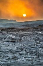 Sunrise over the lava field