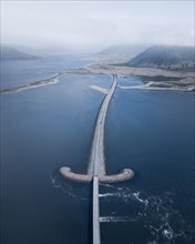 Road with bridge over water