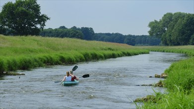 Canoeist on the river Hase