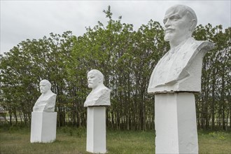 Sculpural group Vladimir Lenin monuments in the Museum of Socialist Realism. Frumushika Nova