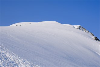 Mountaineer on the summit slope of the Grossvenediger