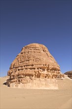 A mushroom shaped rock formation in the Sinai desert near Dahab