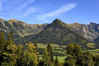 Panoramic view to the mountains near Oberstdorf