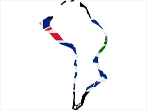 Flag in form form of the geographical country