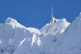 Saentis summit after snow storm