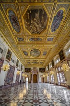 Kaisersaal with gilded ceiling and ceiling paintings