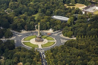 Grosser Stern with the Victory Column and Office of the Federal President in Tiergarten