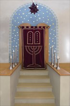 Torah shrine in the interior of a synagogue