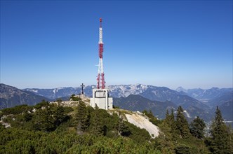 Radio station with Franz Josef Kreuz on the mountain summit