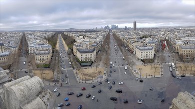 Panoramic view with streets from Arc de Triomphe de l'Etoile