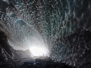 Mountaineer in the ice chapel