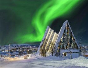 Arctic Sea Cathedral Winter Northern Lights Tromso Norway