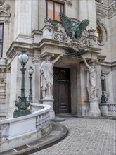 Entrance to the opera house Palais Garnier with caryatids