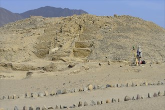 Surveying work in the ruins of Caral