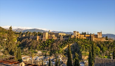 Alhambra on the Sabikah hill at sunset