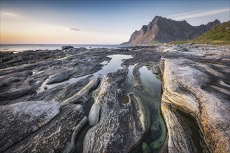 Rock formations with tidal pools